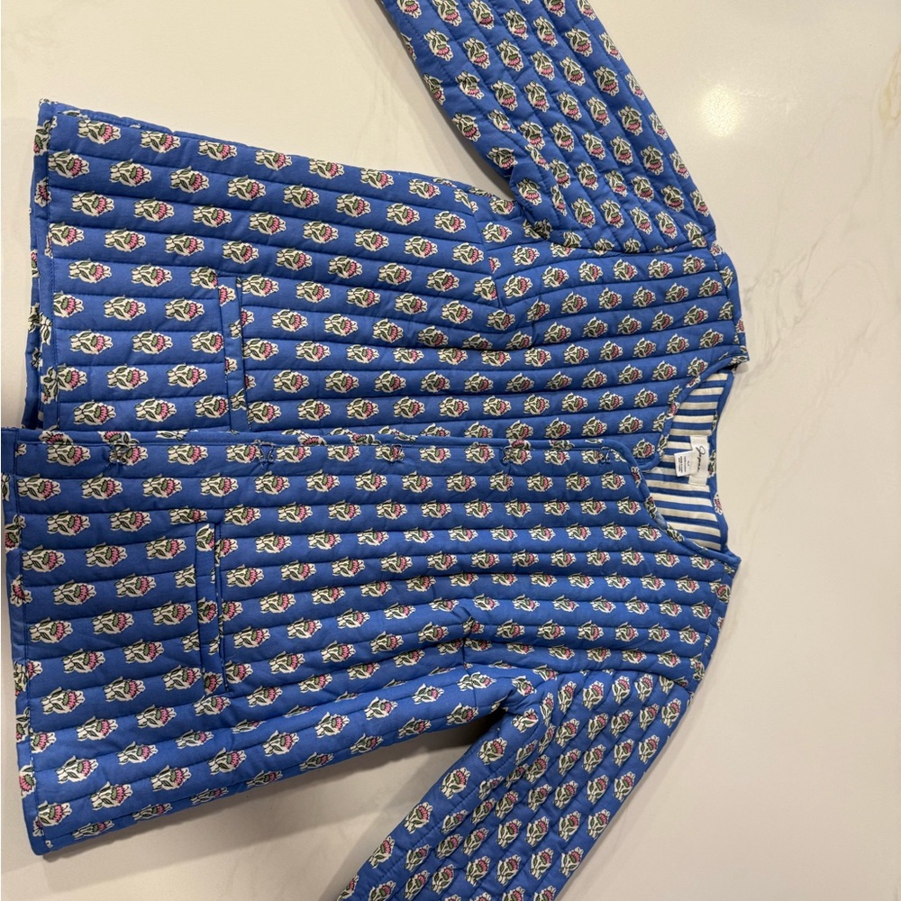 Floral Blue Quilted Jacket